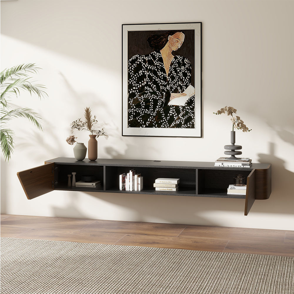 Modern Walnut Color MDF TV Stands