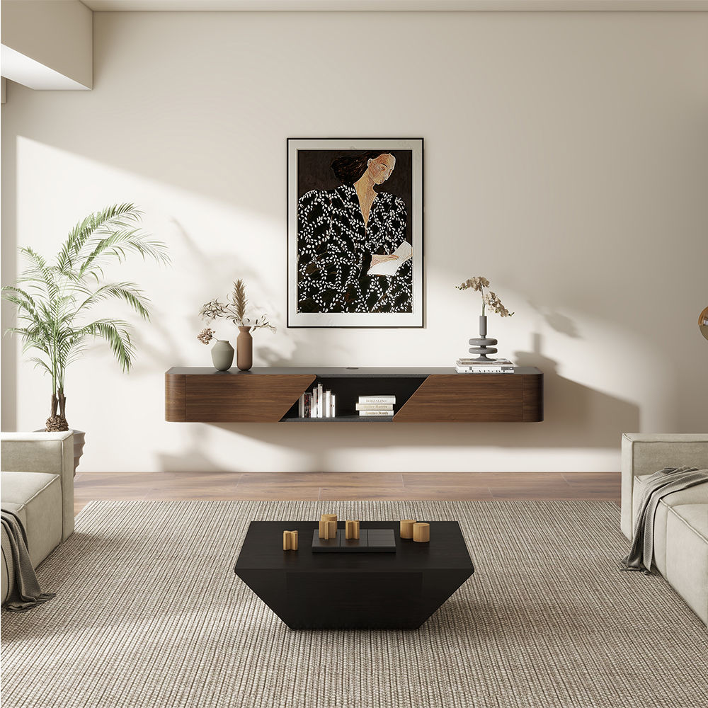 Fully Assemble Walnut Color MDF TV Stands