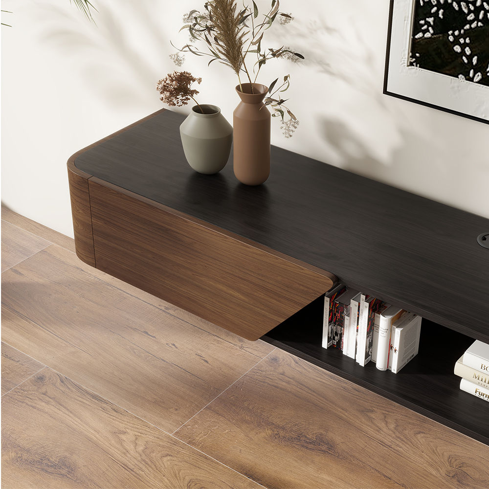 Fully Assemble Walnut Color MDF TV Stands