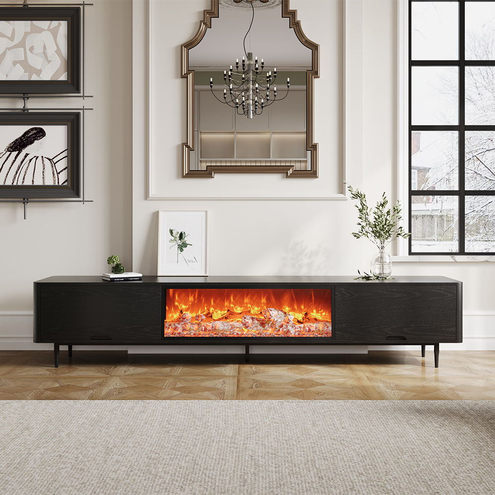 with Drawers Black MDF TV Stands
