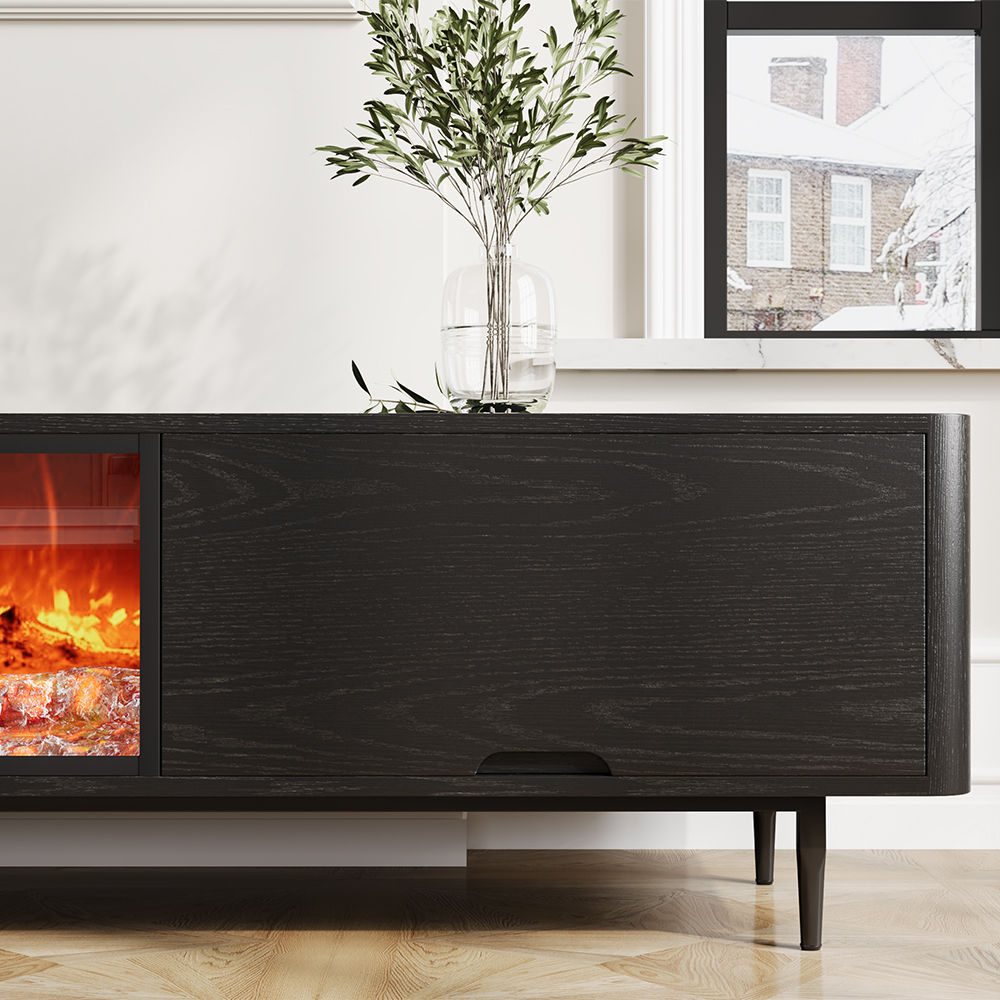 Floor TV Stand Black MDF TV Stands