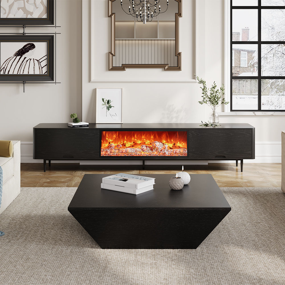 Partly Assemble Black MDF TV Stands