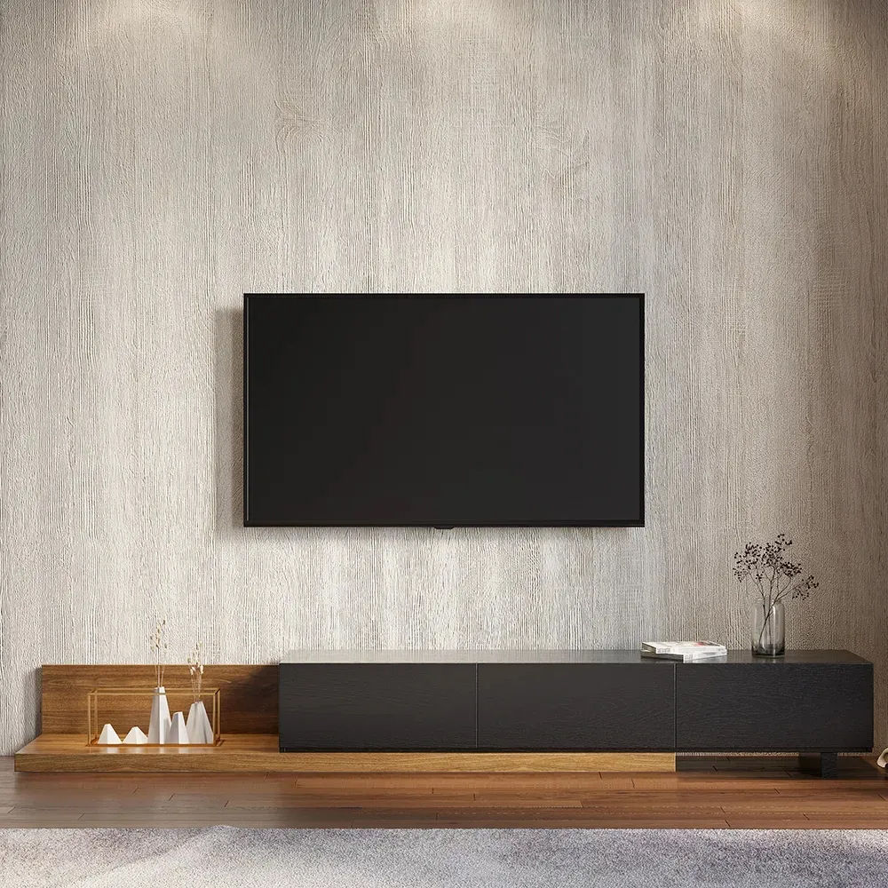 Modern Dark Wood & Black MDF TV Stands