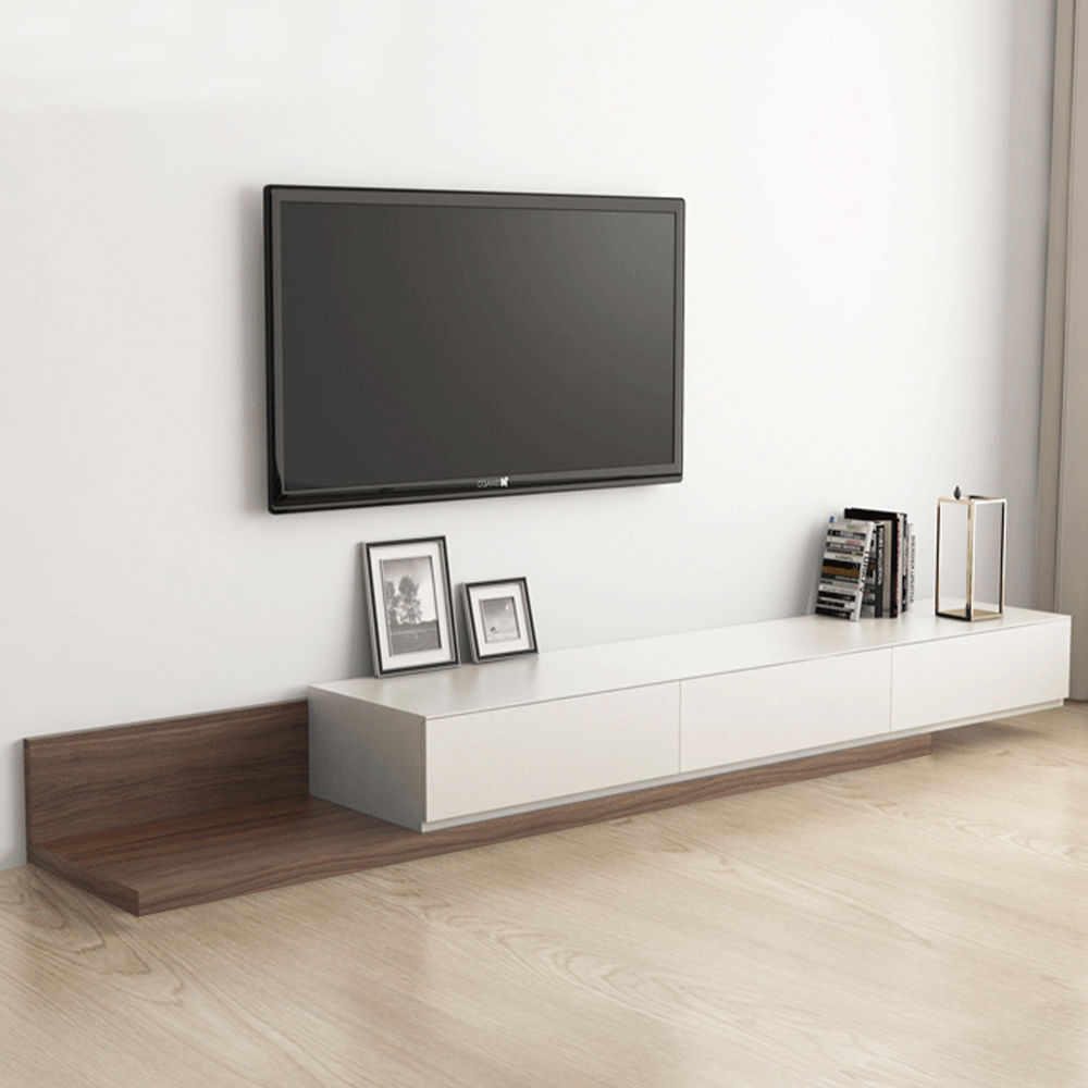 Extendable Dark Wood & White MDF TV Stands