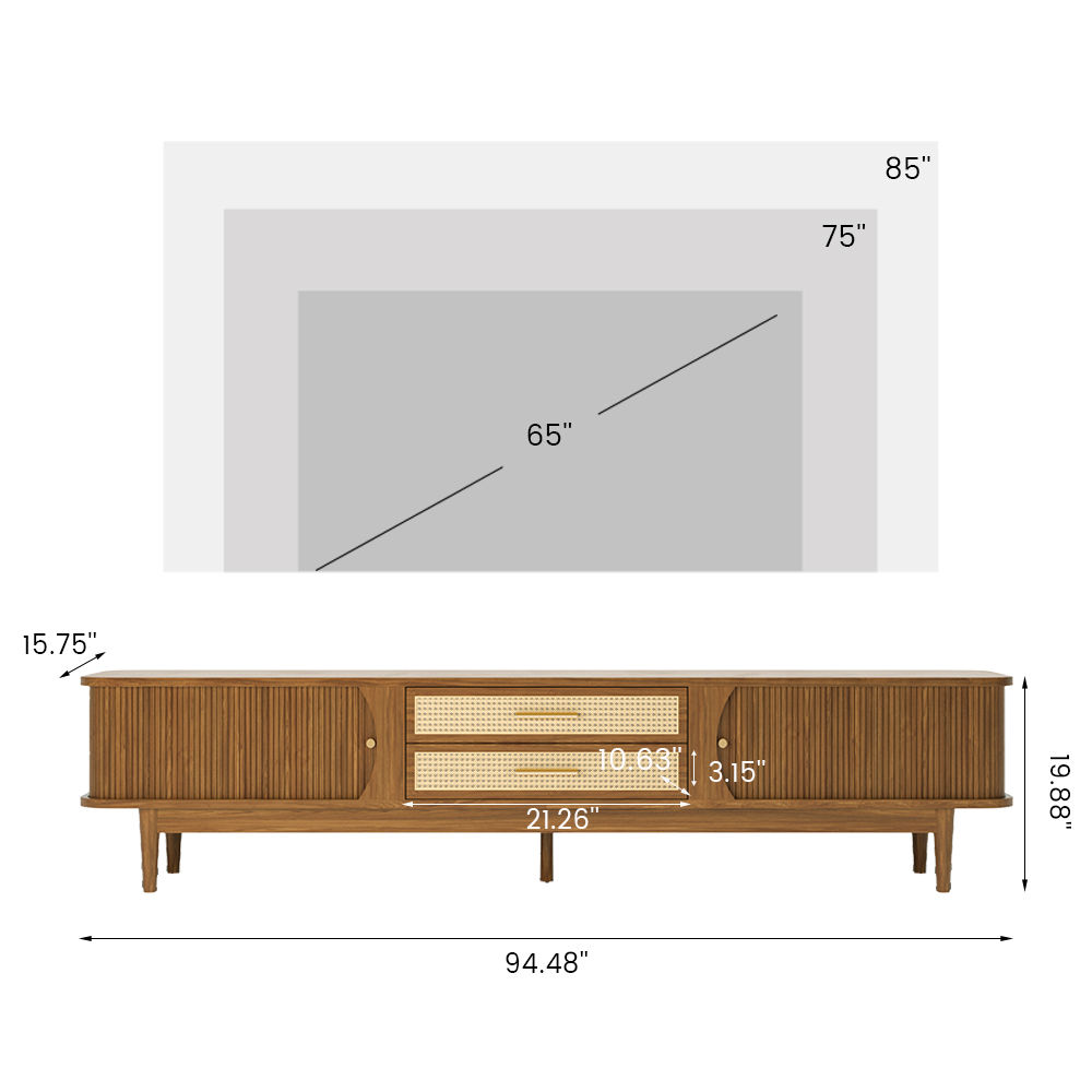 Modern Walnut Ash Wood TV Stands