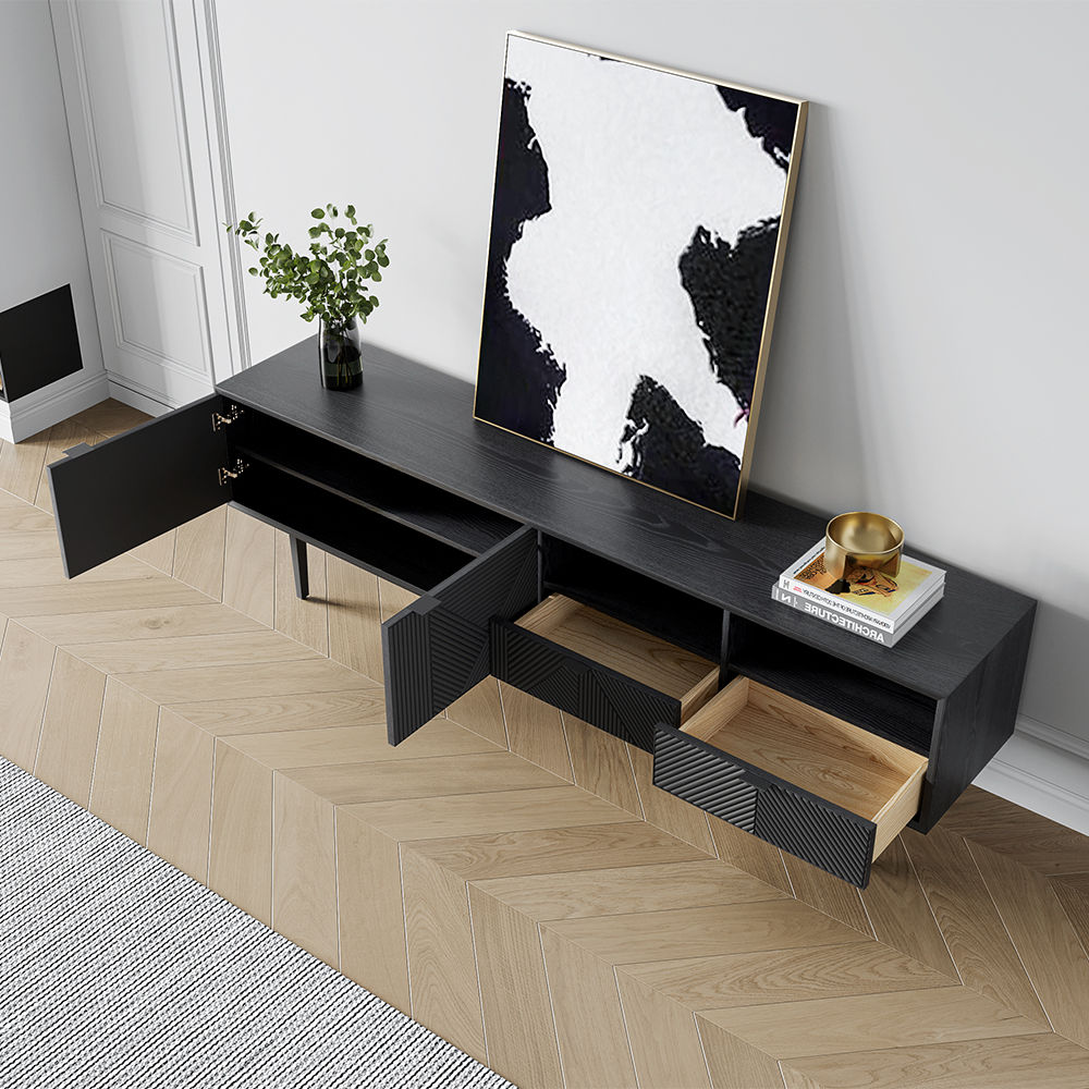 Metal Leg Black MDF TV Stands