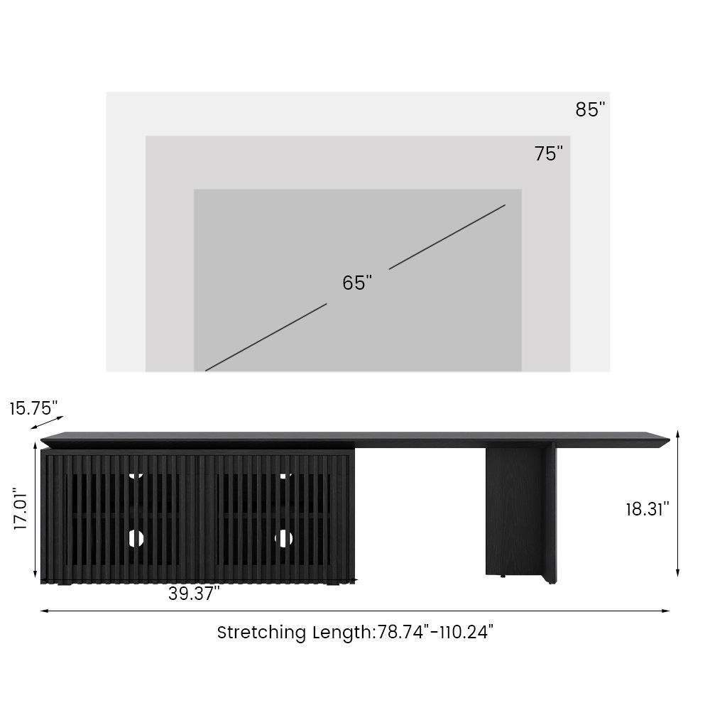 with Cabinets Black MDF TV Stands