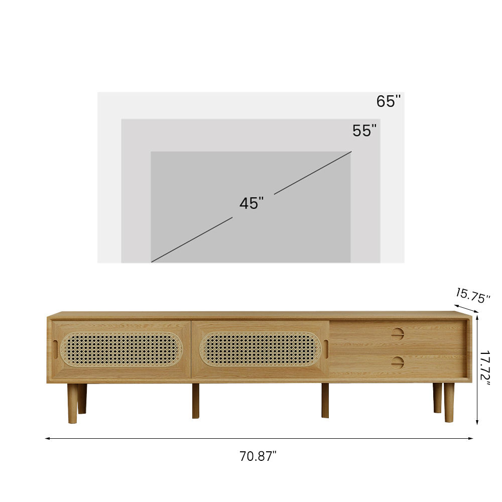 Solid Wood Wood color White Oak TV Stands