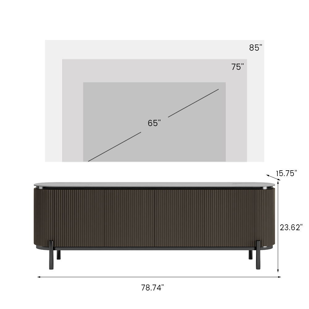 Mid Century Modern Dark Wood MDF TV Stands