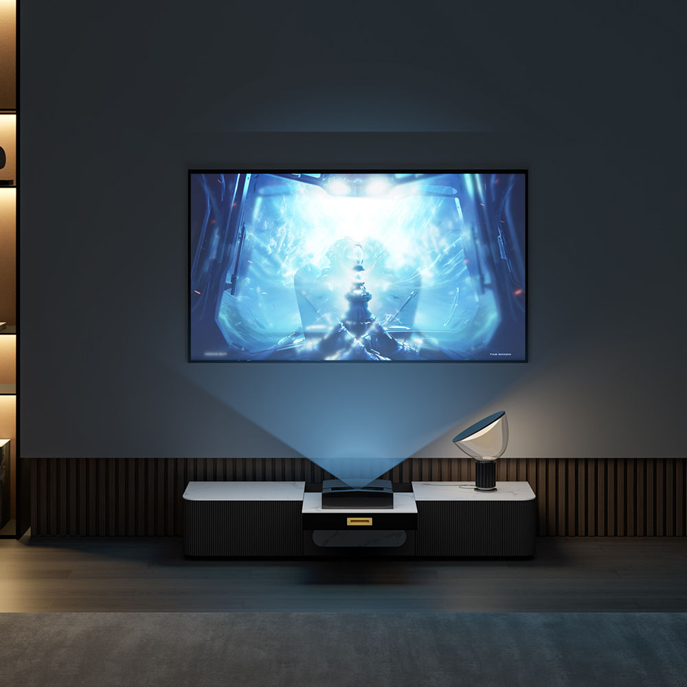 On the Ground White & Black Sintered Stone TV Stands