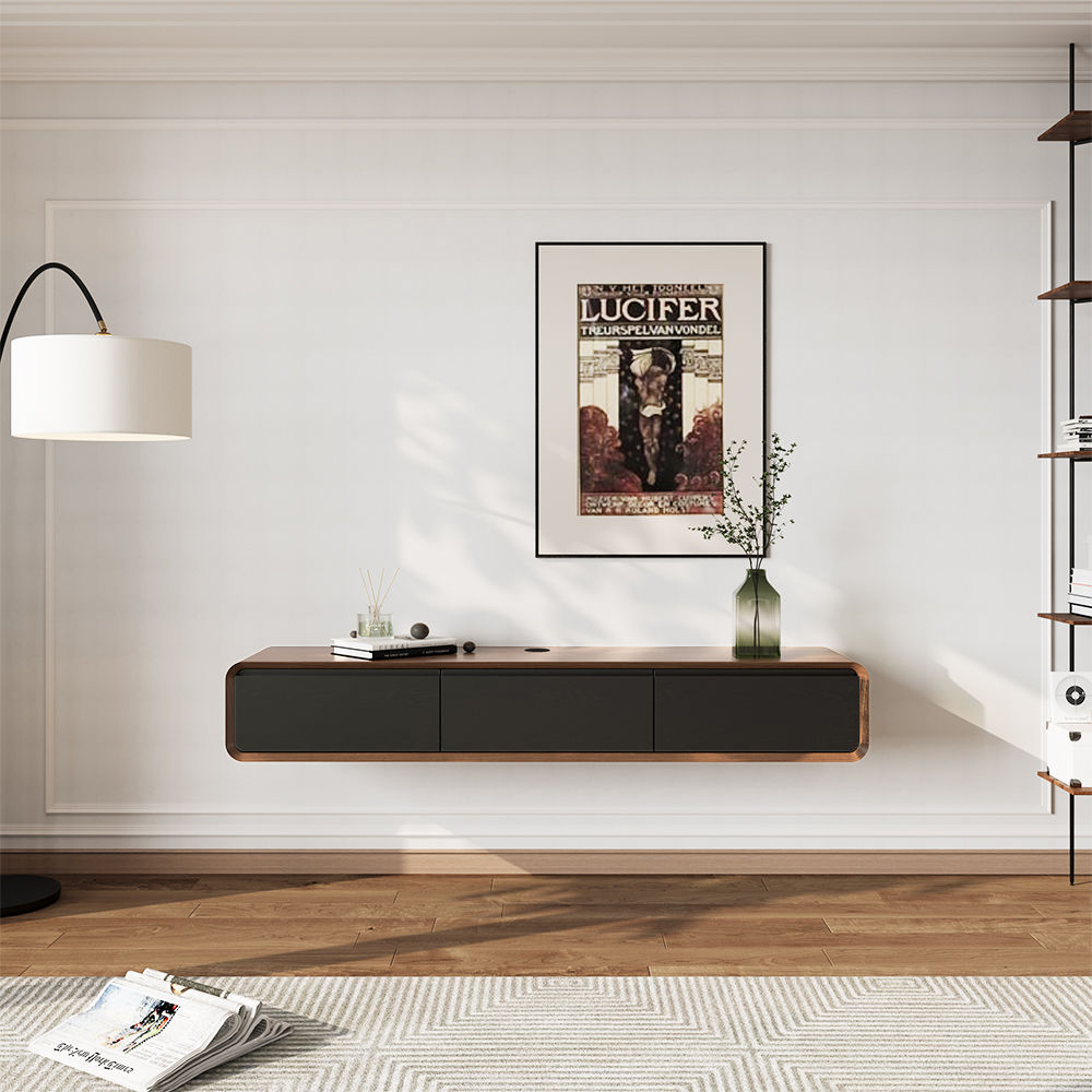 Modern Dark Wood & Black MDF TV Stands