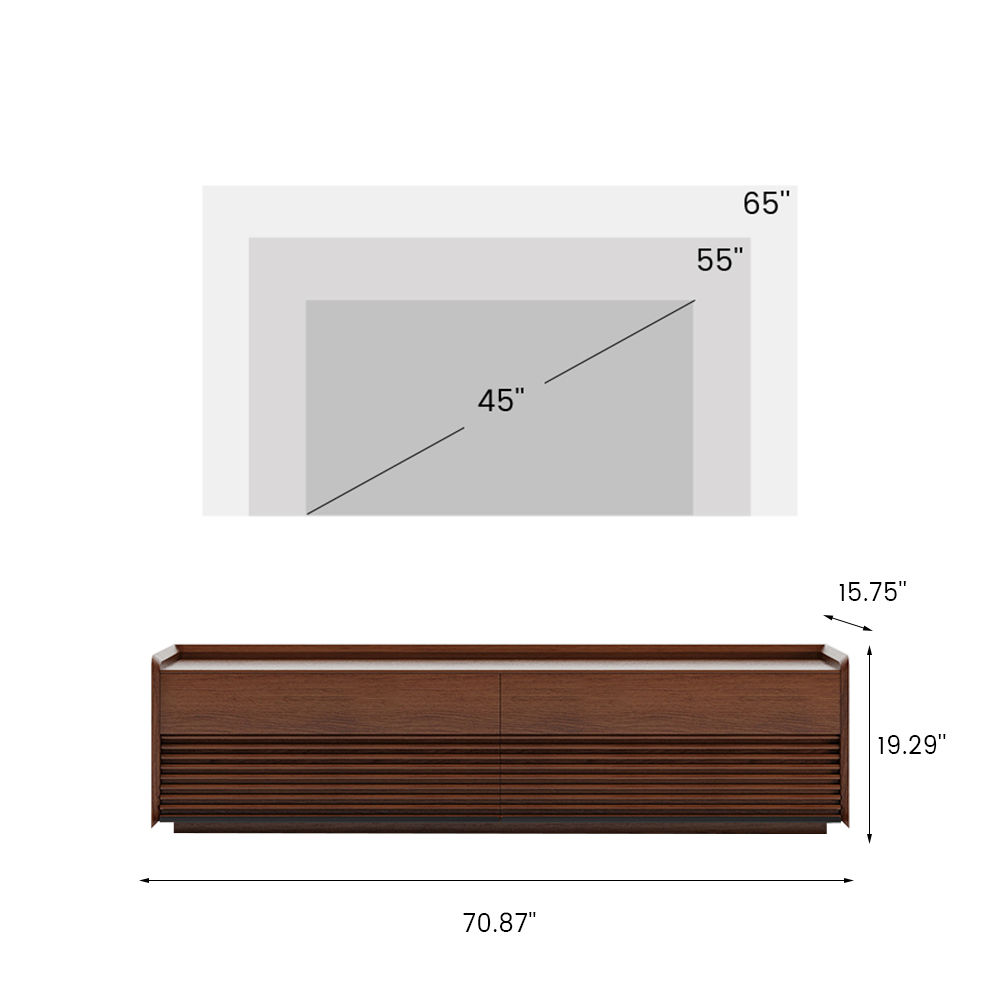 Fully Assemble Walnut Plywood TV Stands