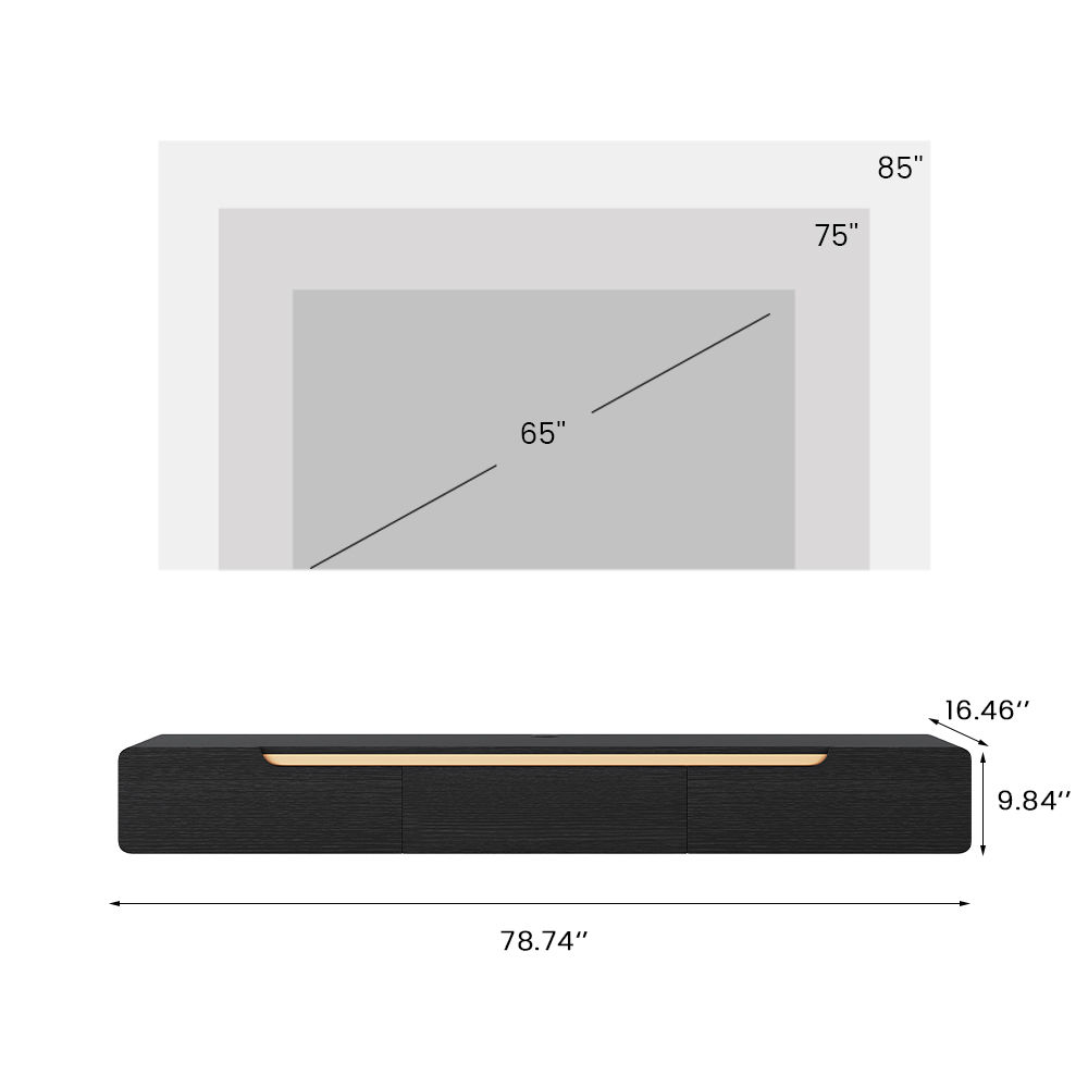 Rectangular Black MDF TV Stands