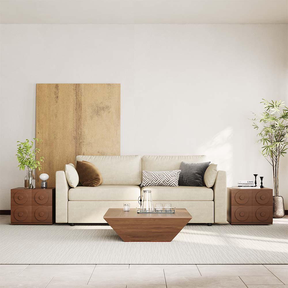 Fully Assemble Walnut Color Solid Wood TV Stands