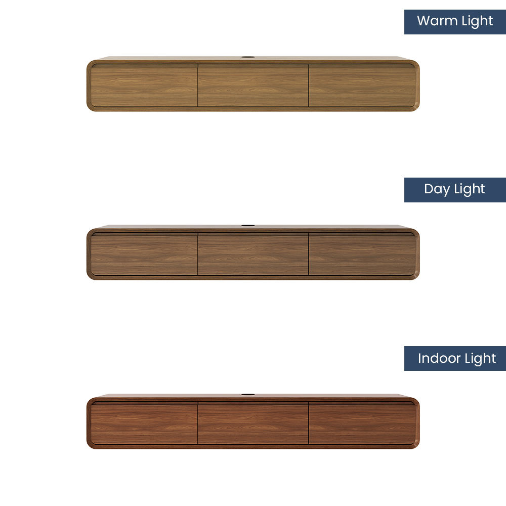 Floating Dark Wood MDF TV Stands