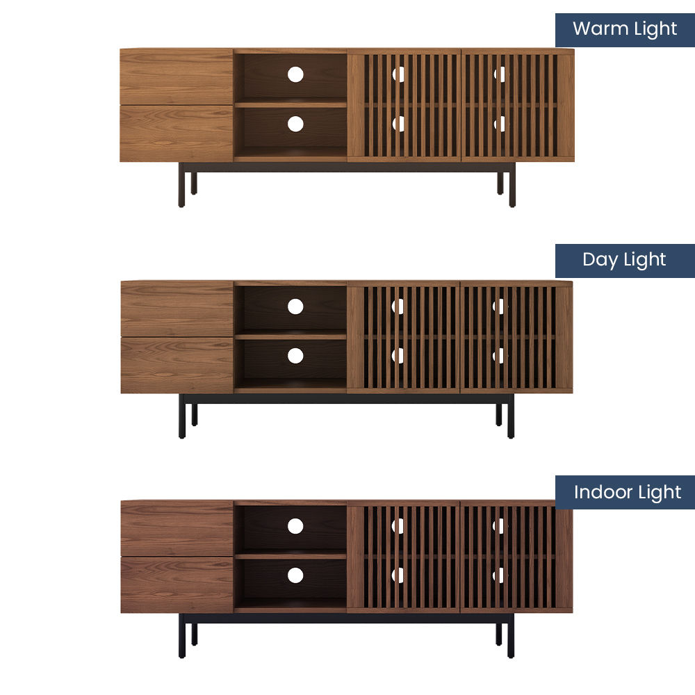 Partly Assemble Dark Wood Plywood TV Stands