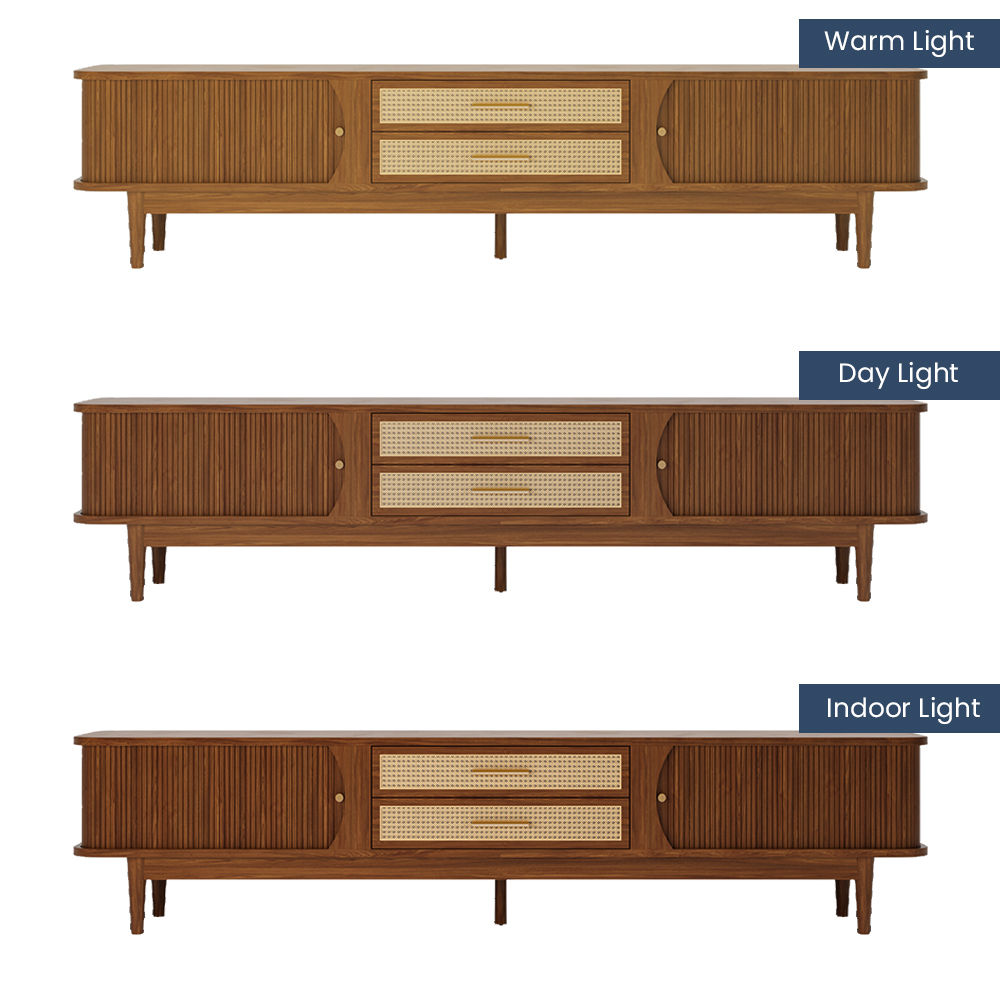 with Cabinets Walnut Ash Wood TV Stands