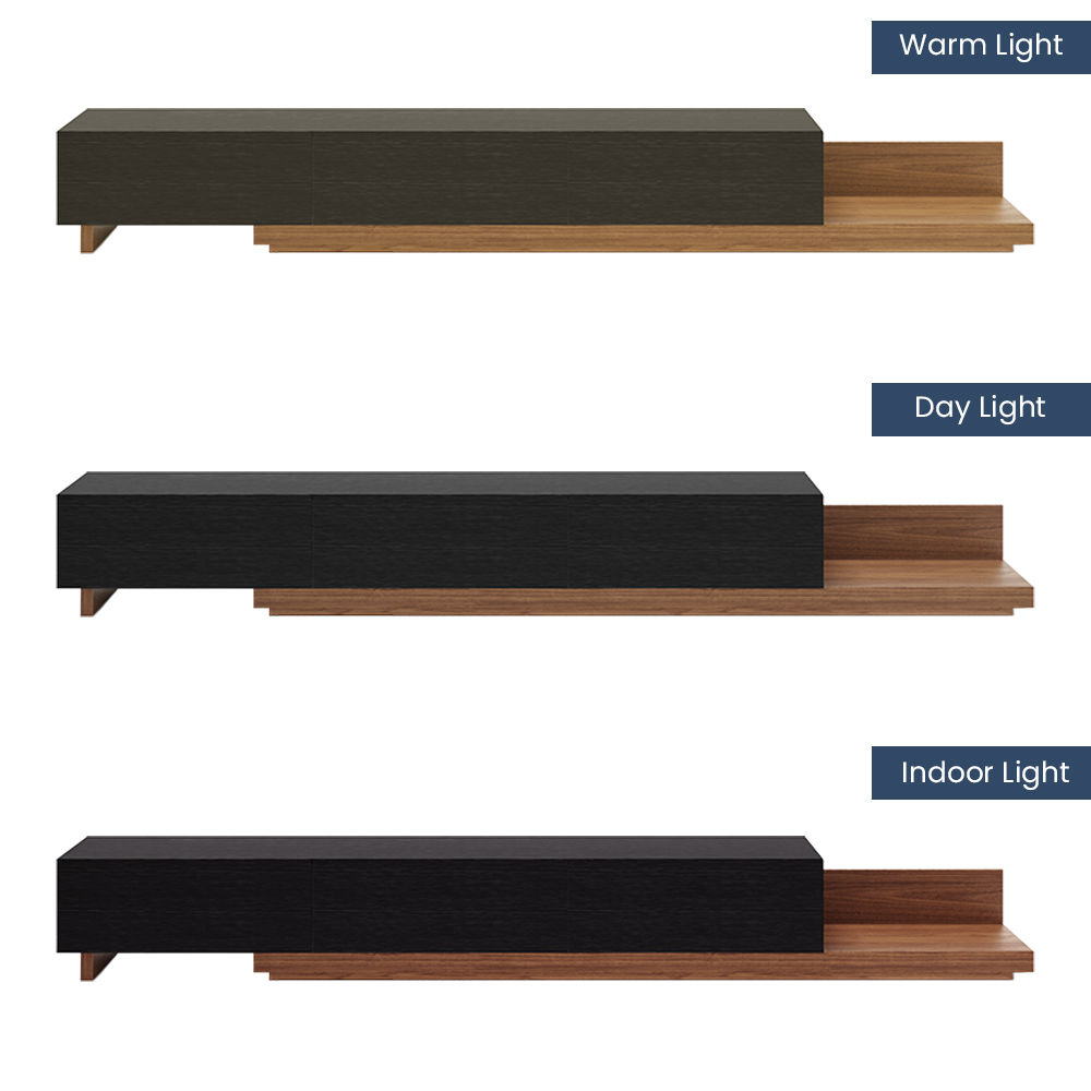 On the Ground Dark Wood & Black MDF TV Stands