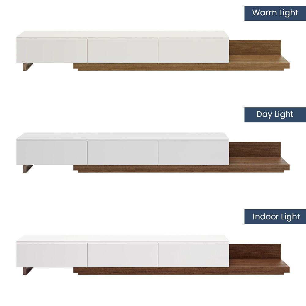 Walnut Dark Wood & White MDF TV Stands
