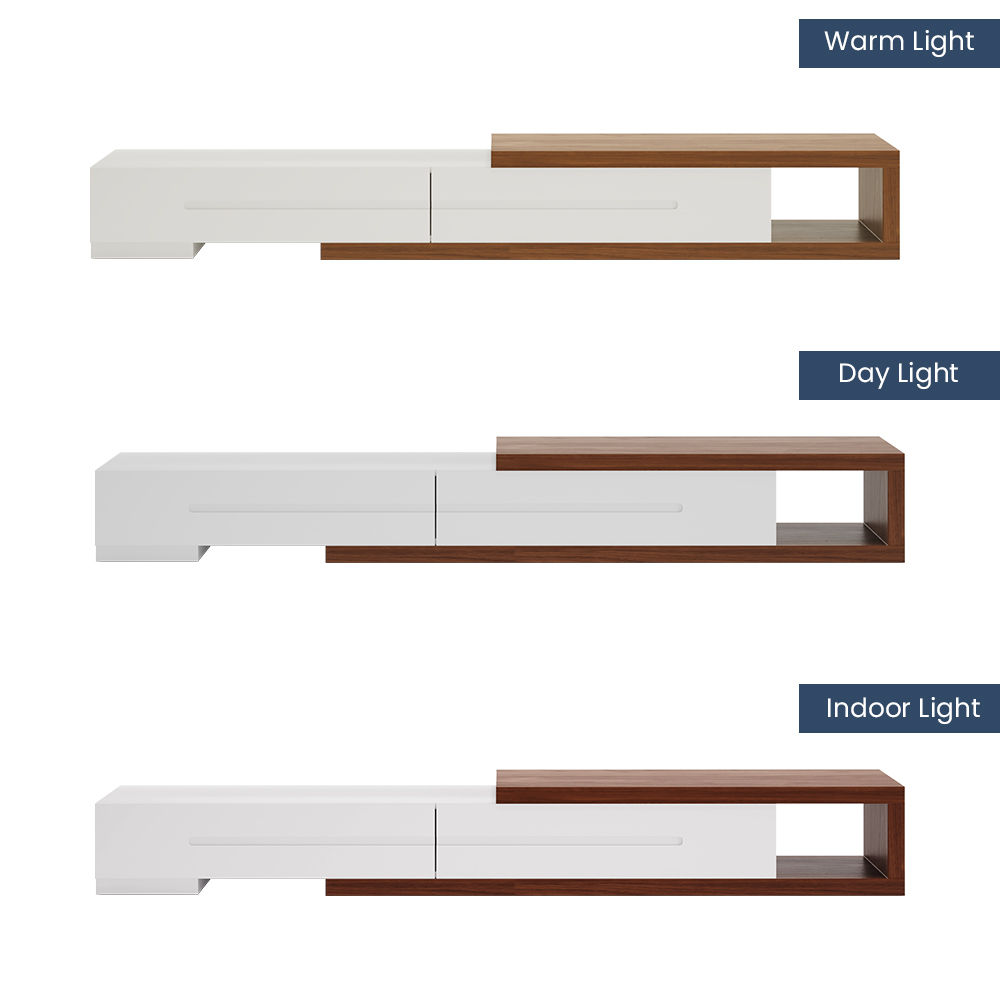 Extendable Dark Wood & White MDF TV Stands