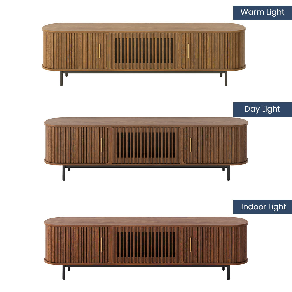 Mid Century Modern Walnut Color Plywood TV Stands