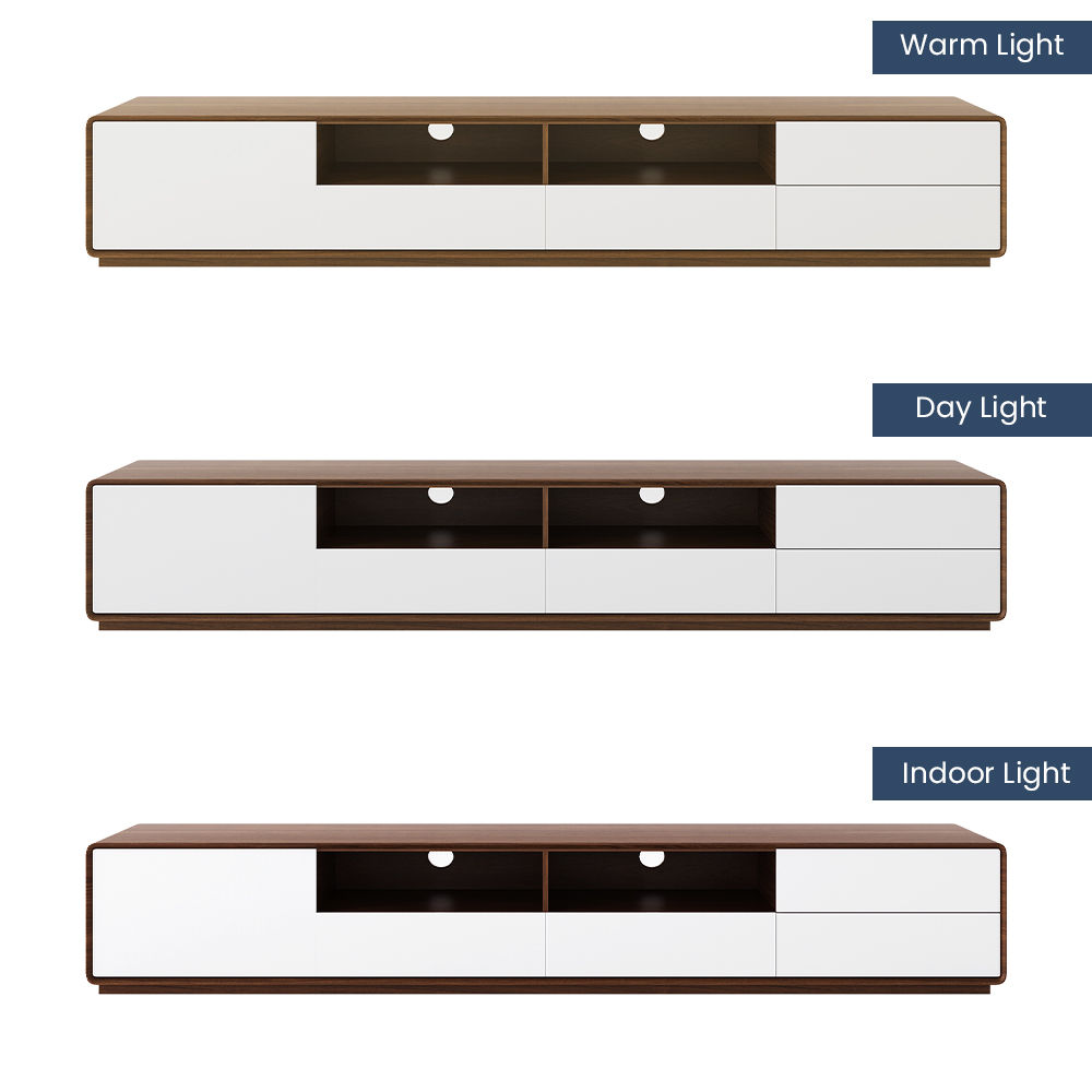 Modern Dark Wood & White MDF TV Stands