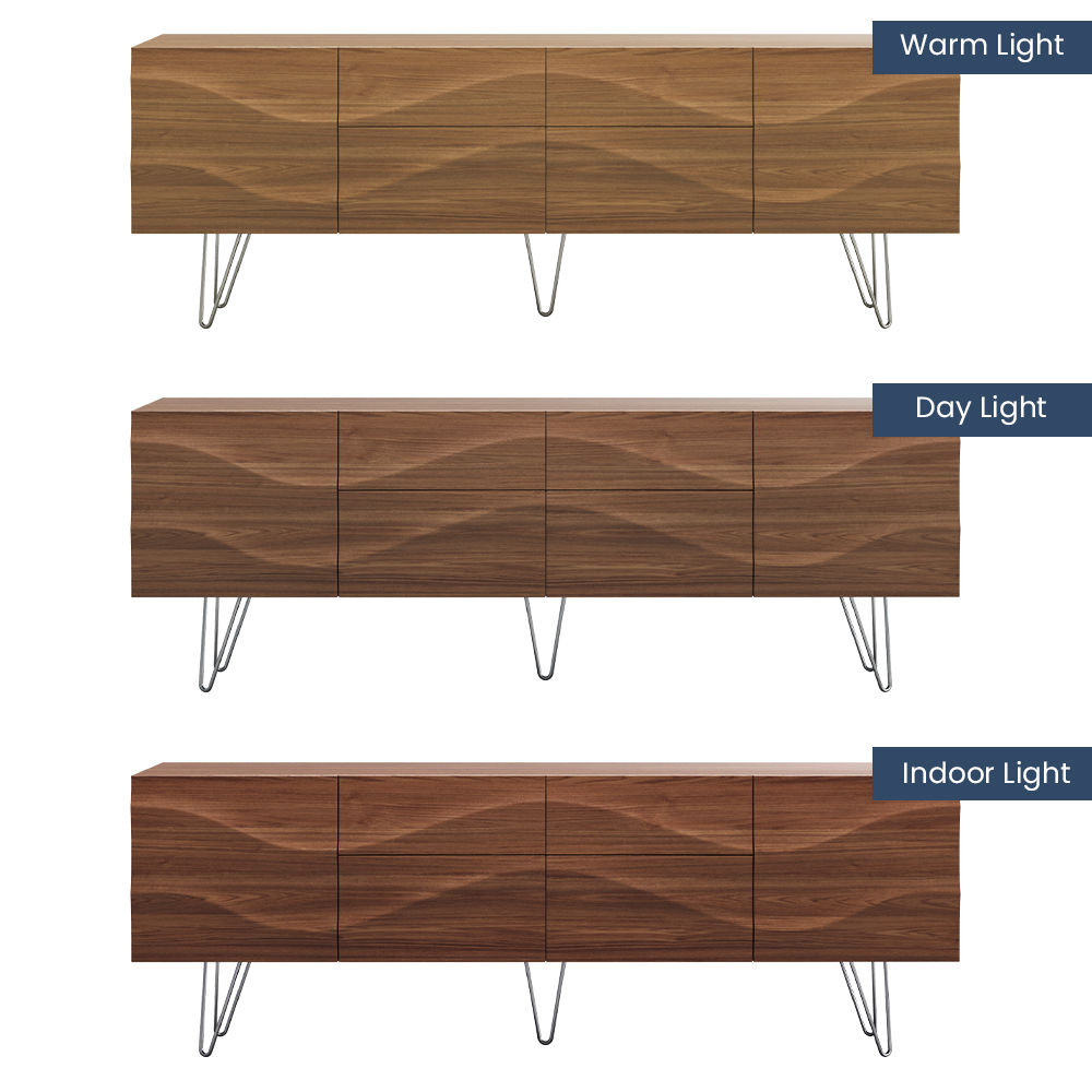 Wave Pattern Dark Wood MDF TV Stands