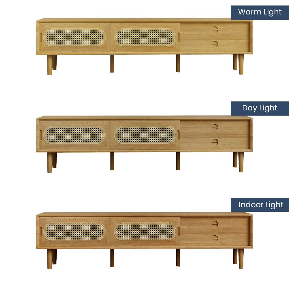 Nordic Style Wood color White Oak TV Stands