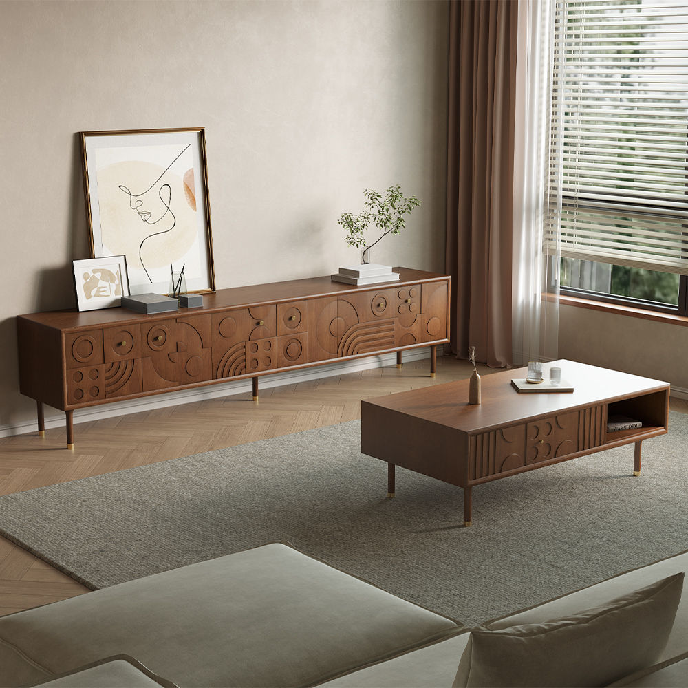 Walnut Walnut Color MDF TV Stands