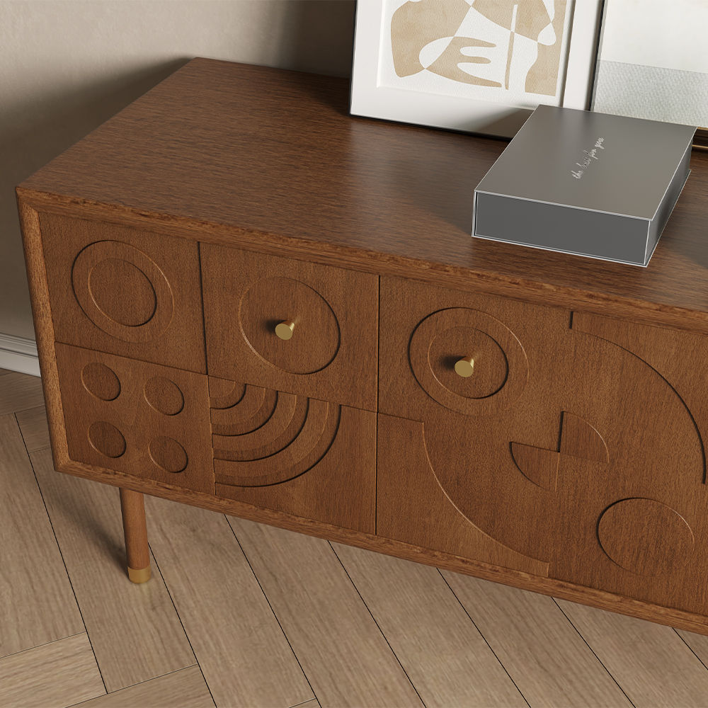 with Storage Walnut Color MDF TV Stands