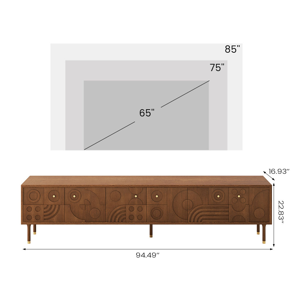 Walnut Walnut Color MDF TV Stands