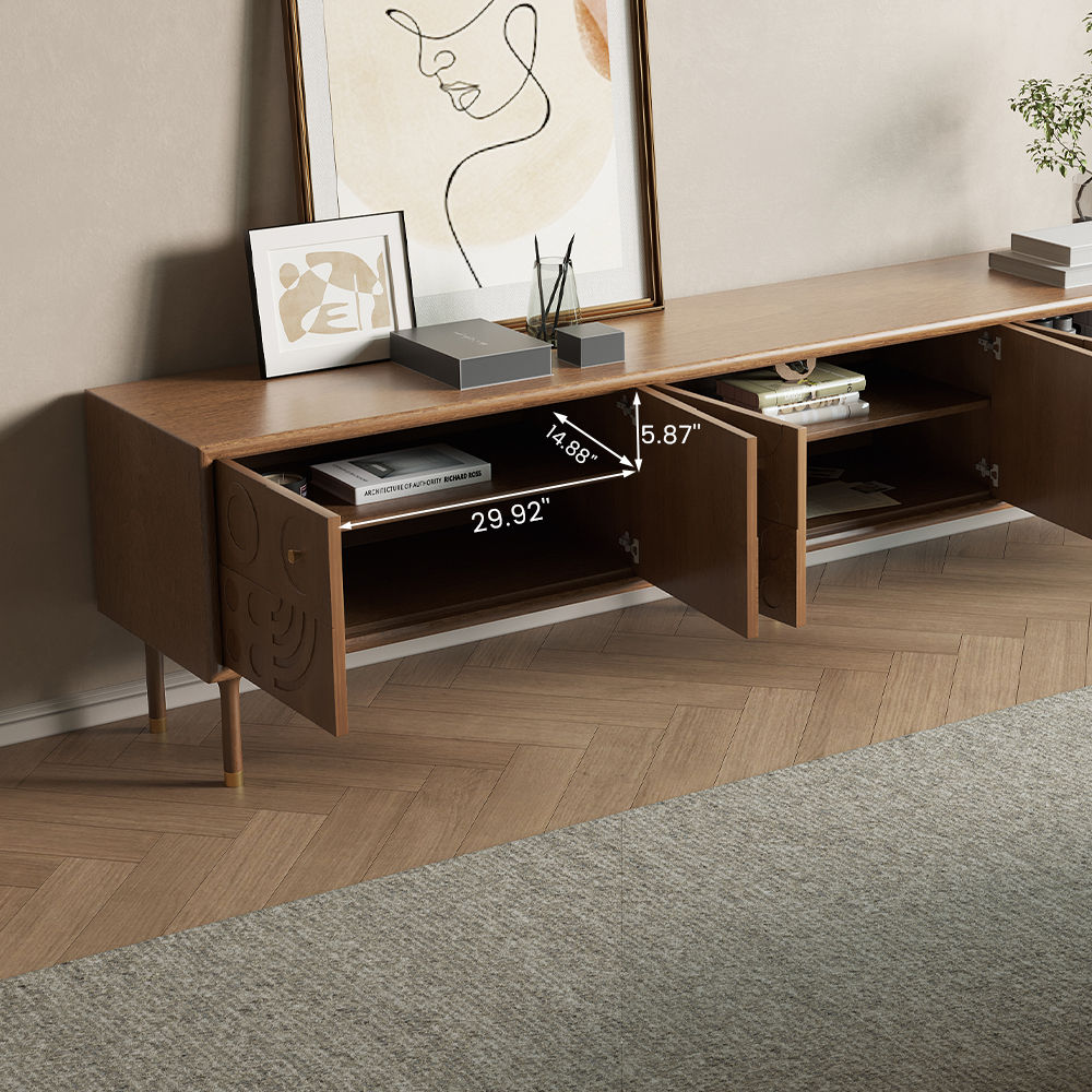 Wood Walnut Color MDF TV Stands