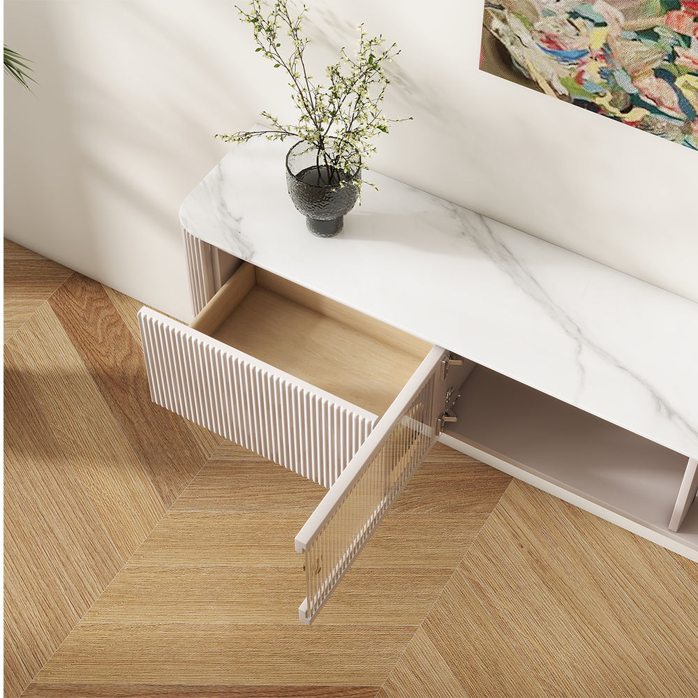 with Storage White MDF TV Stands