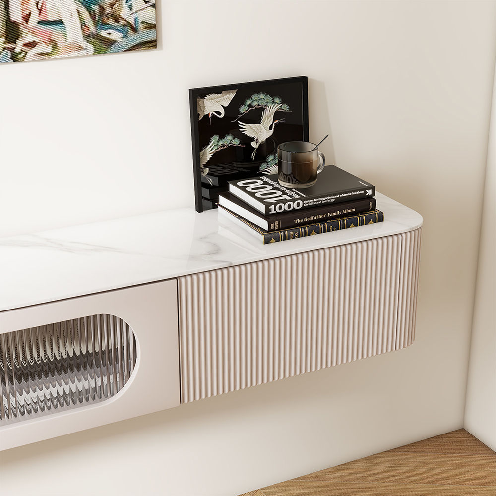 with Cabinets White MDF TV Stands