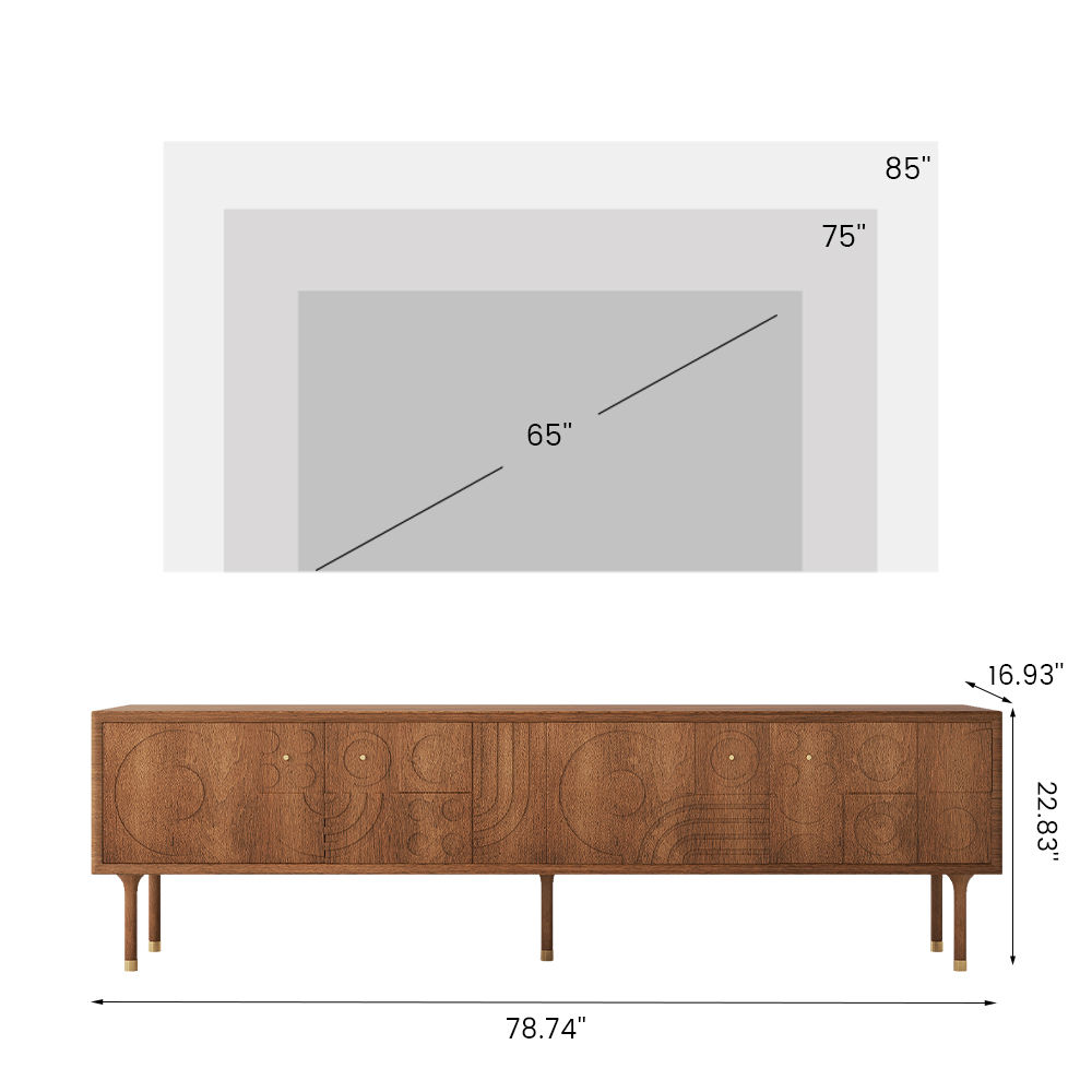 Partly Assemble Walnut Color MDF TV Stands