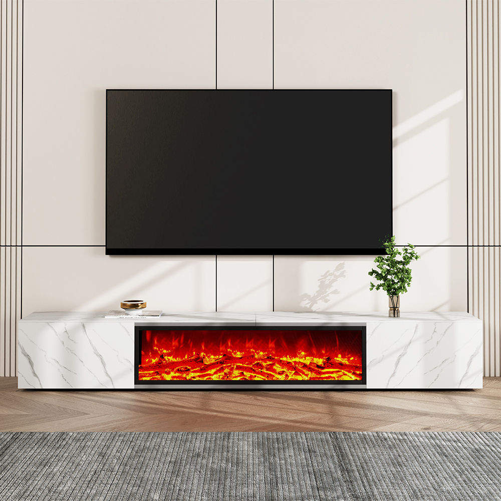 Modern Luxury White Matte Sintered Stone TV Stands