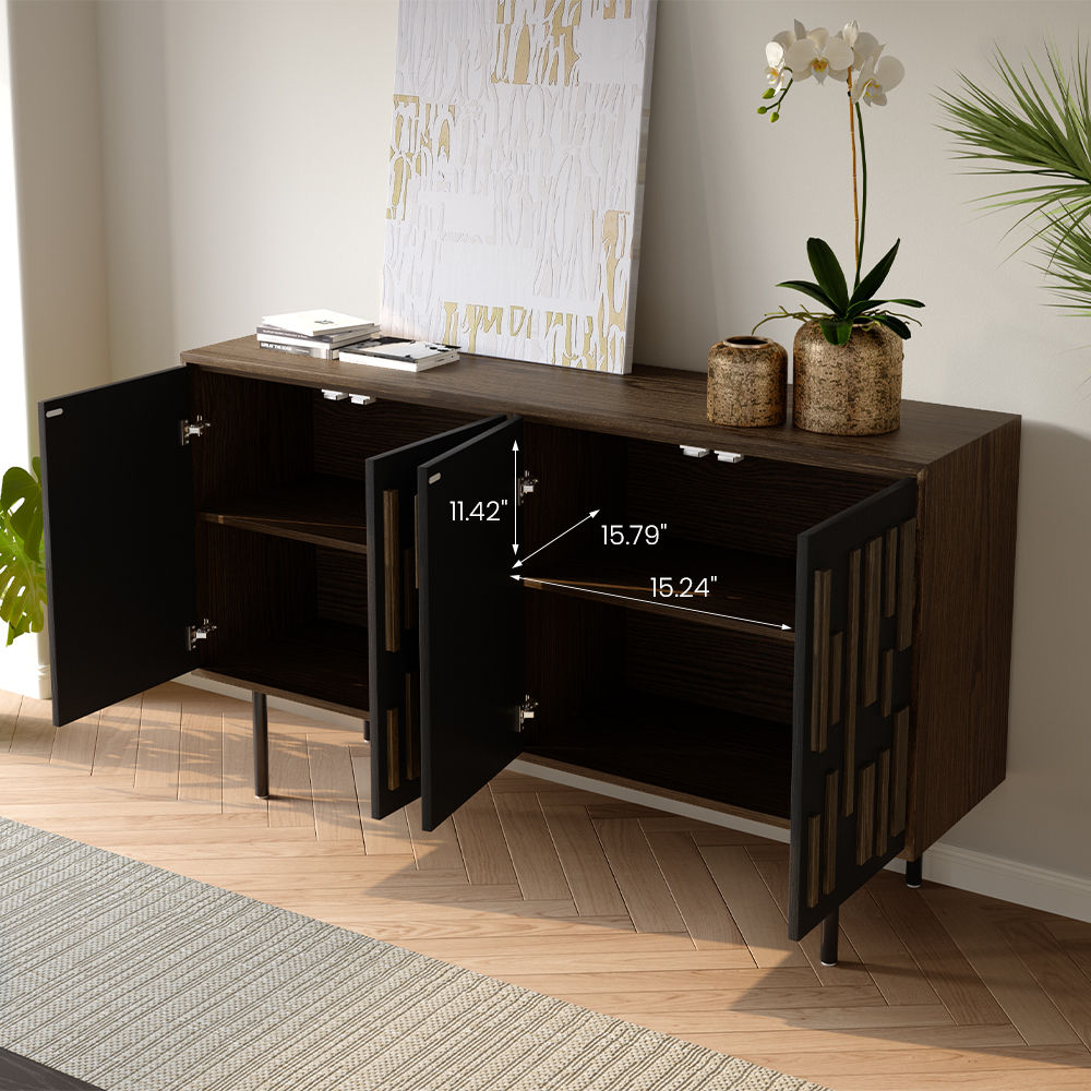 with Cabinets Smoky MDF TV Stands