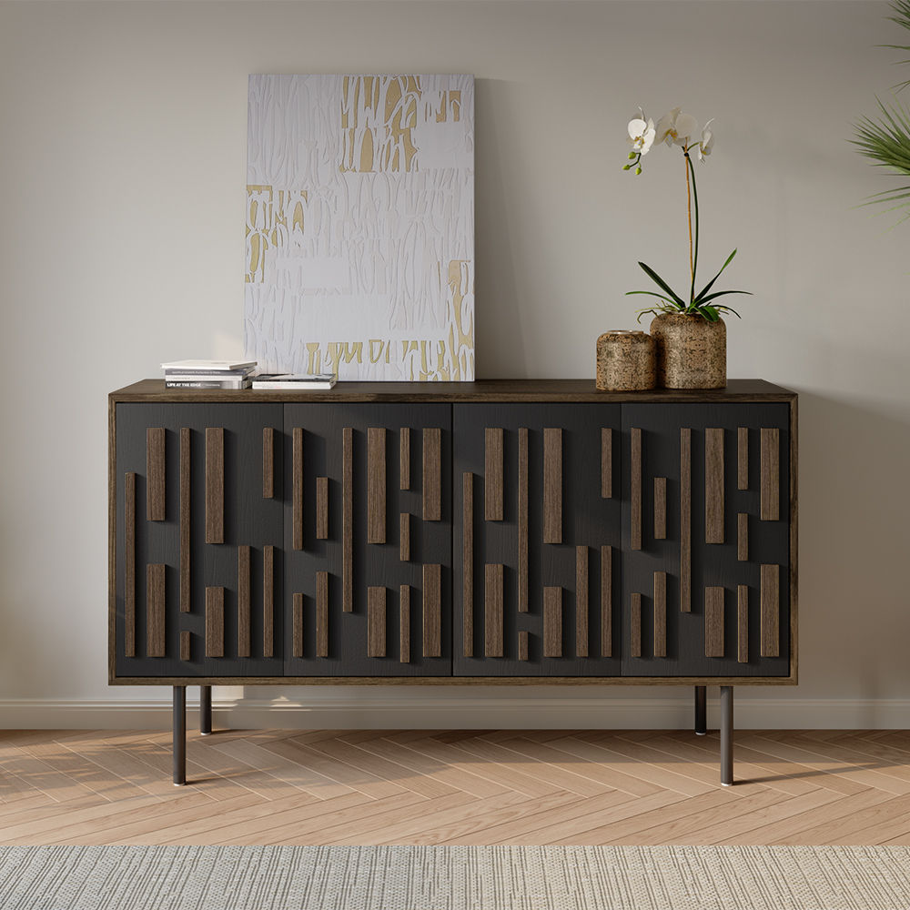 with Cabinets Smoky MDF TV Stands