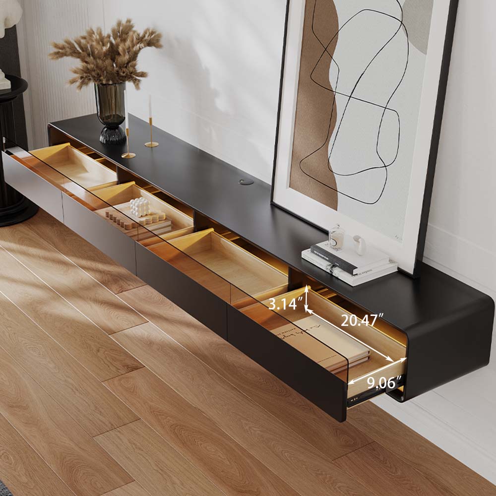 with Cabinets Black MDF TV Stands