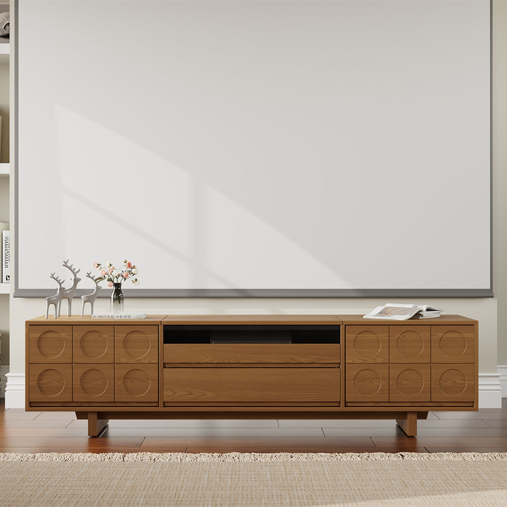 Floor TV Stand Walnut Plywood TV Stands