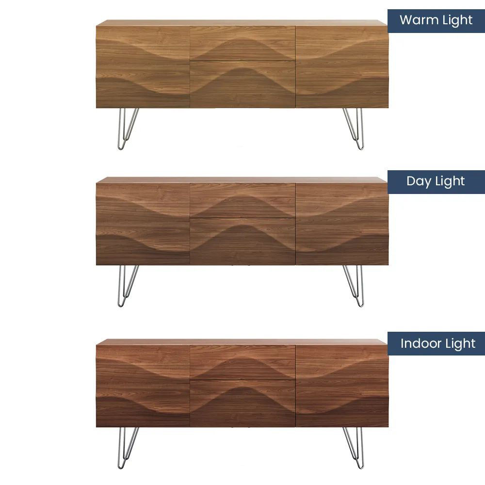 Wave Pattern Dark Wood MDF TV Stands