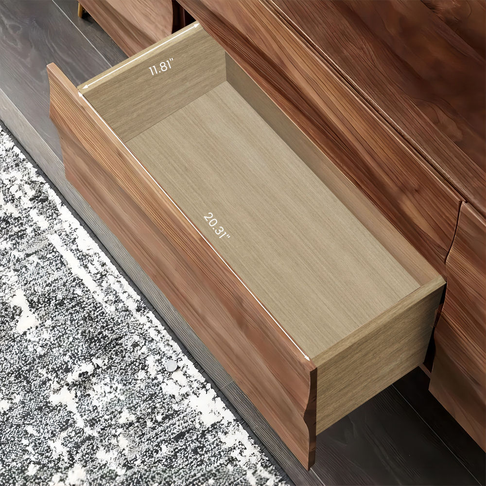 Wave Pattern Dark Wood MDF TV Stands