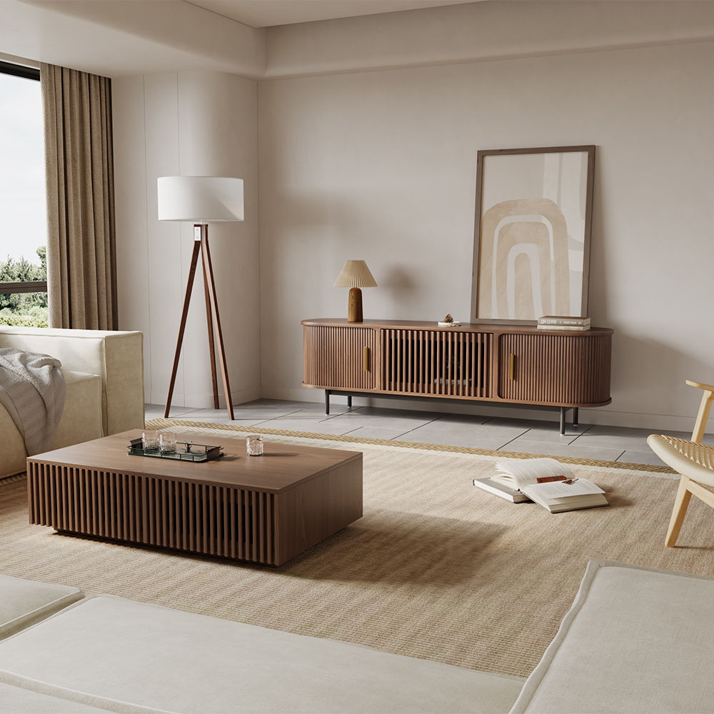 Modern Walnut Color Plywood TV Stands