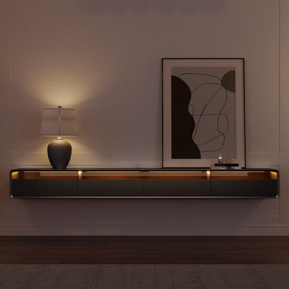 Floating Black MDF TV Stands