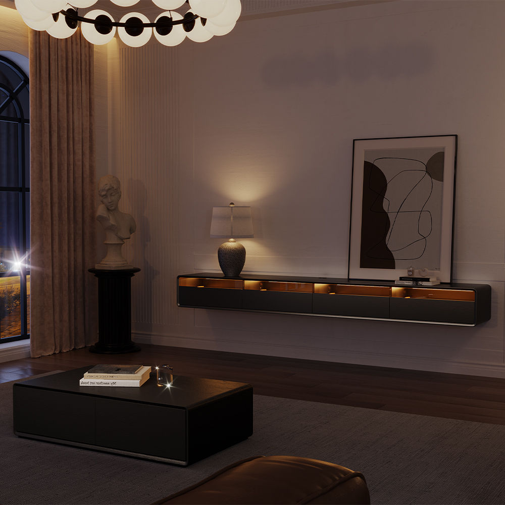 with Light Black MDF TV Stands
