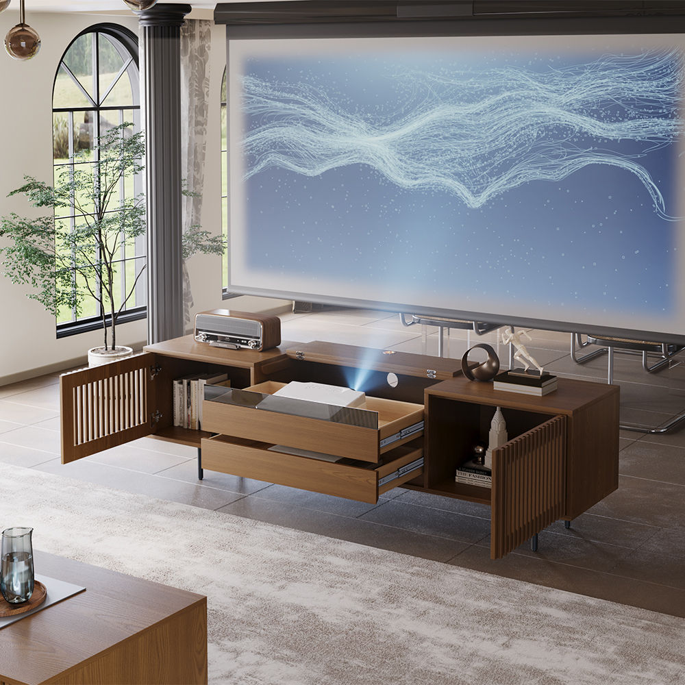 For Projector Walnut Color MDF TV Stands