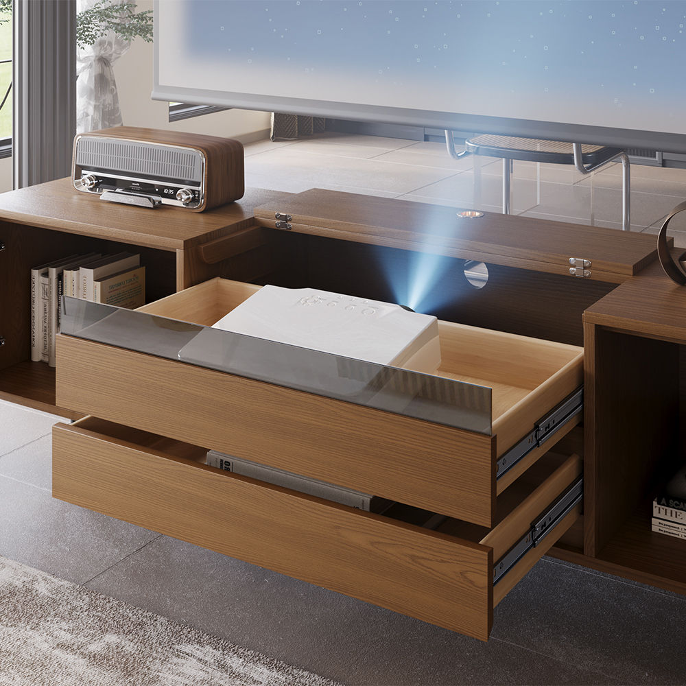 For Projector Walnut Color MDF TV Stands
