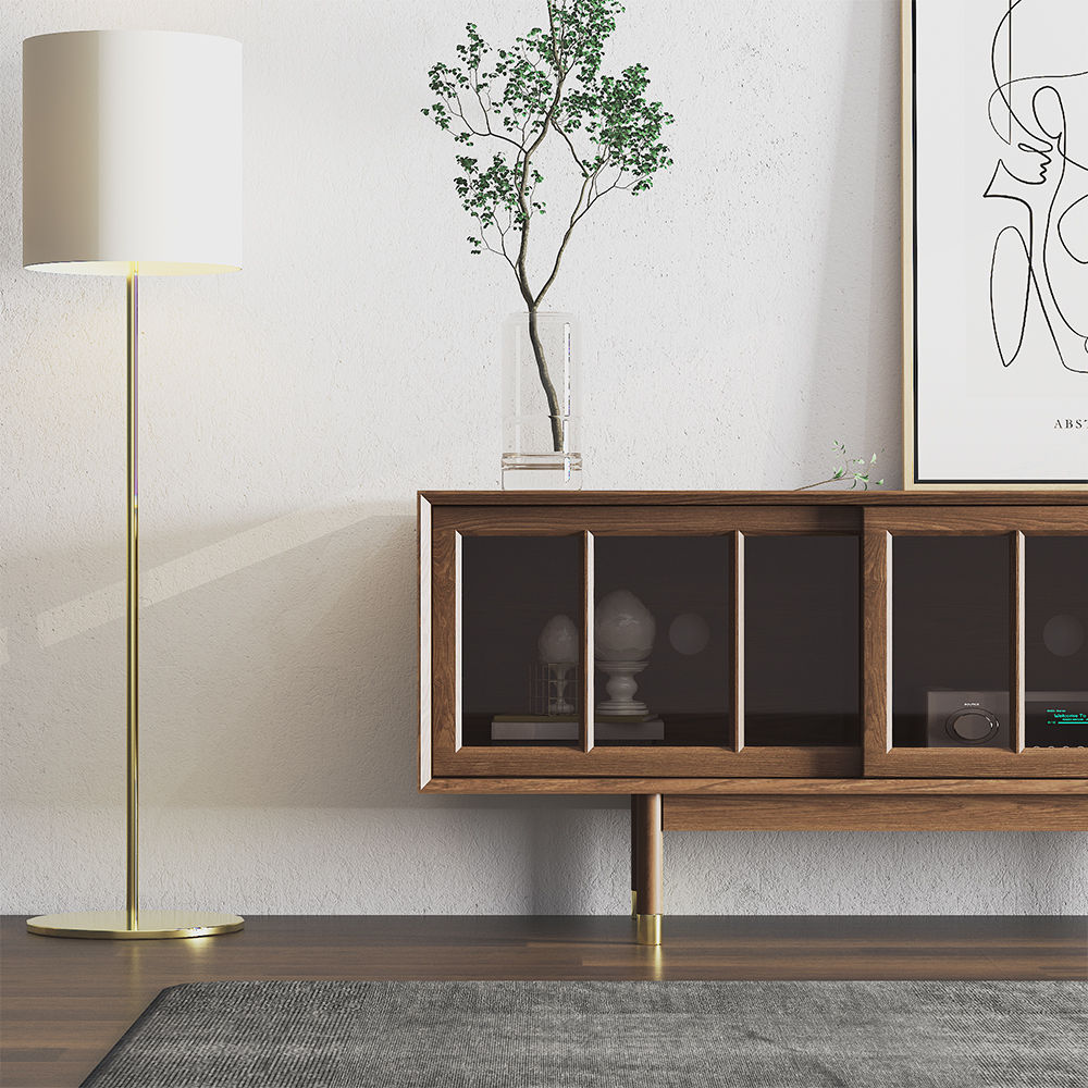 with Cabinets Dark Wood Plywood TV Stands