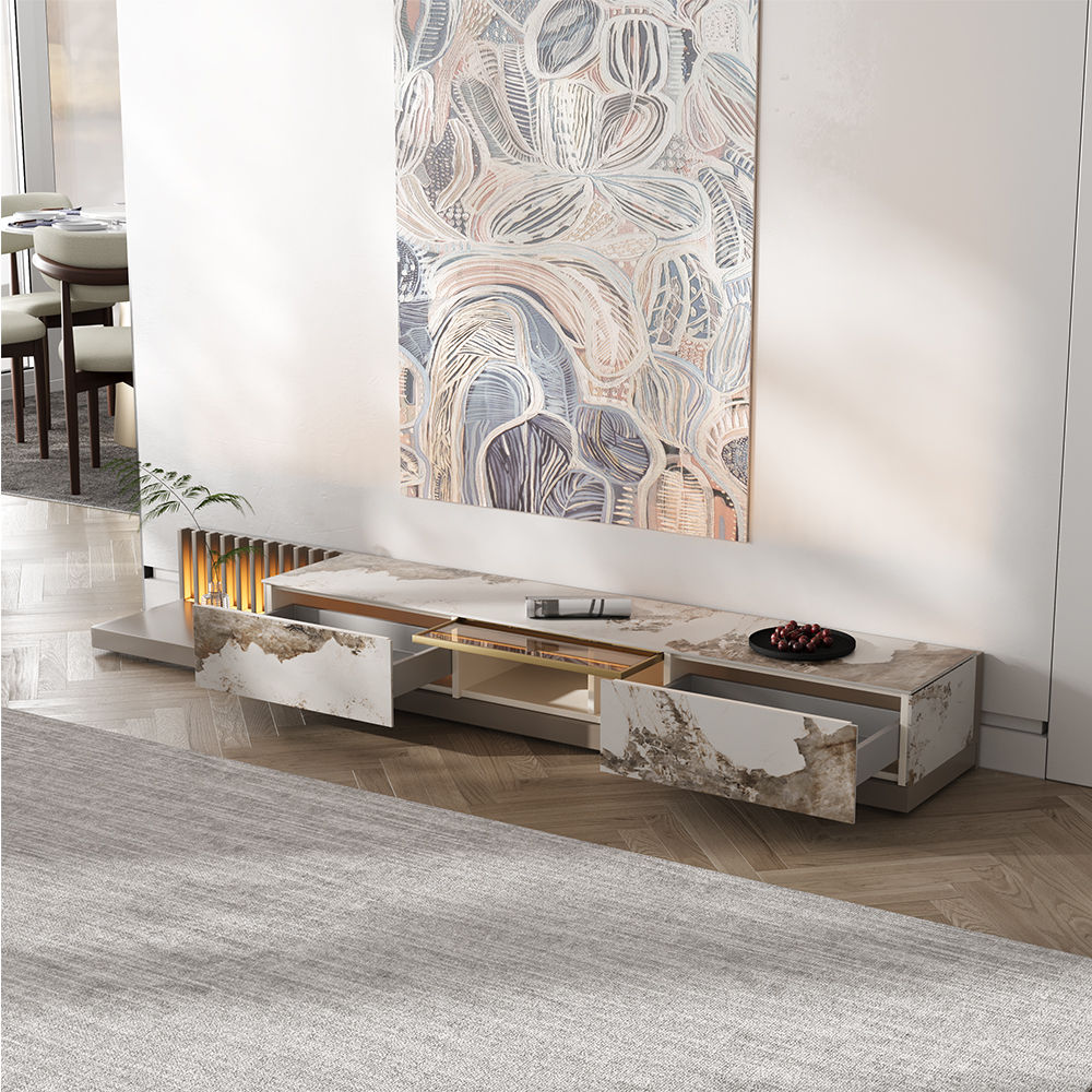 On the Ground White MDF TV Stands