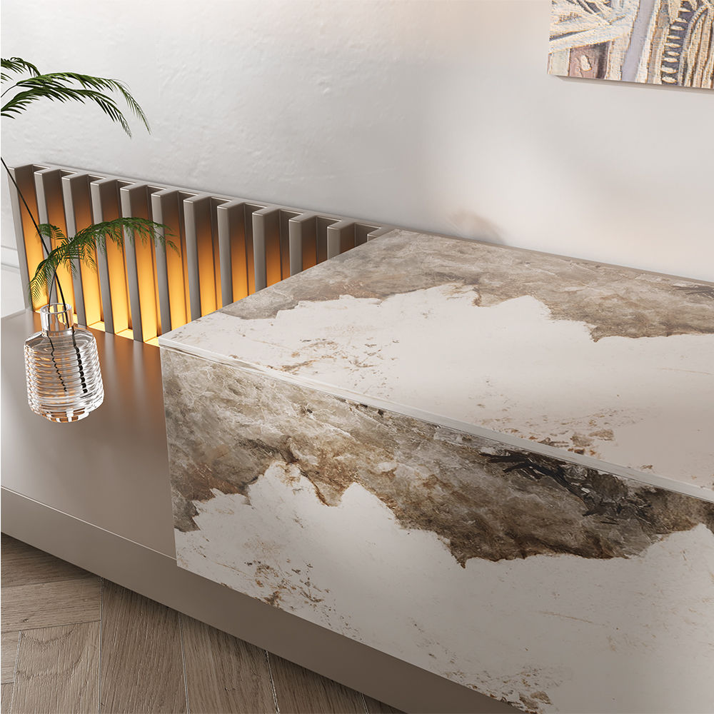 Sintered Stone White MDF TV Stands